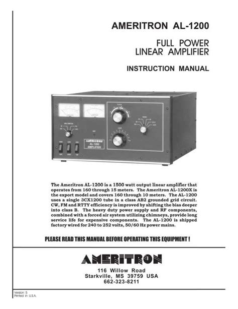 ameritron 1200|ameritron al 1200 manual.